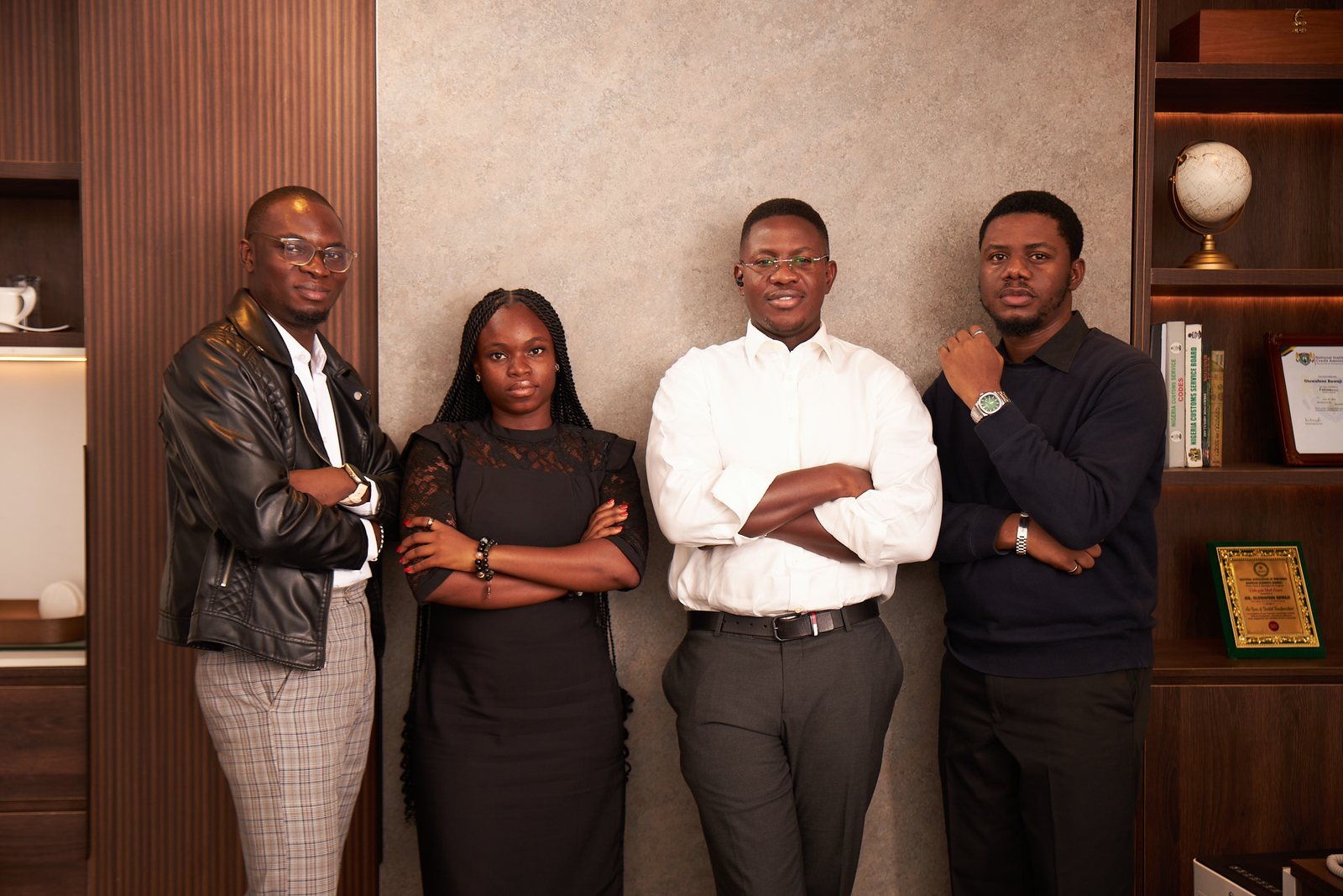 Femi Bewaji with members of the team